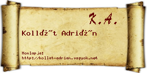 Kollát Adrián névjegykártya